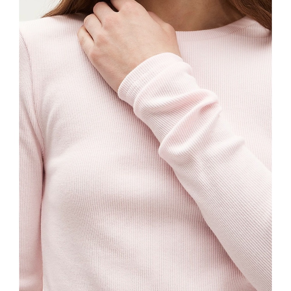 J. Crew Perfect Rib Long Sleeve Tee Washed Out Pink Ribbed Knit 3X - Picture 5 of 11